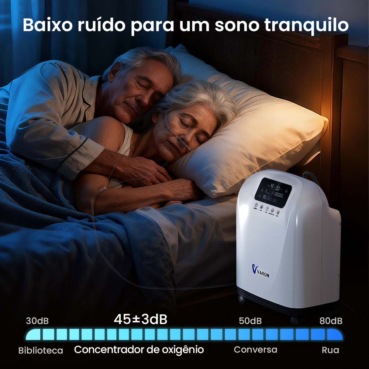 VARON VH-4 Concentrador de Oxigénio para Uso Domiciliário | Fluxo Contínuo, Certificado CE (1-9 Níveis)